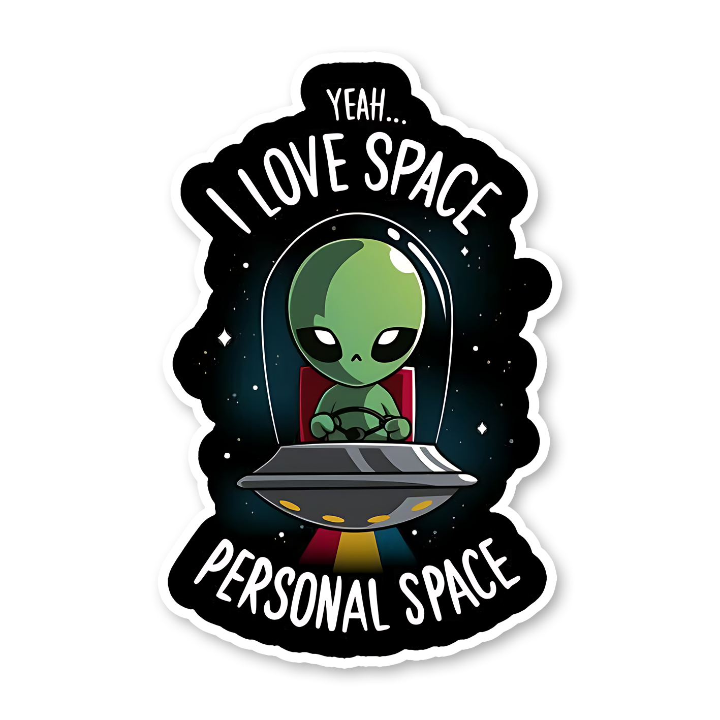 I love Space Personal Space Sticker