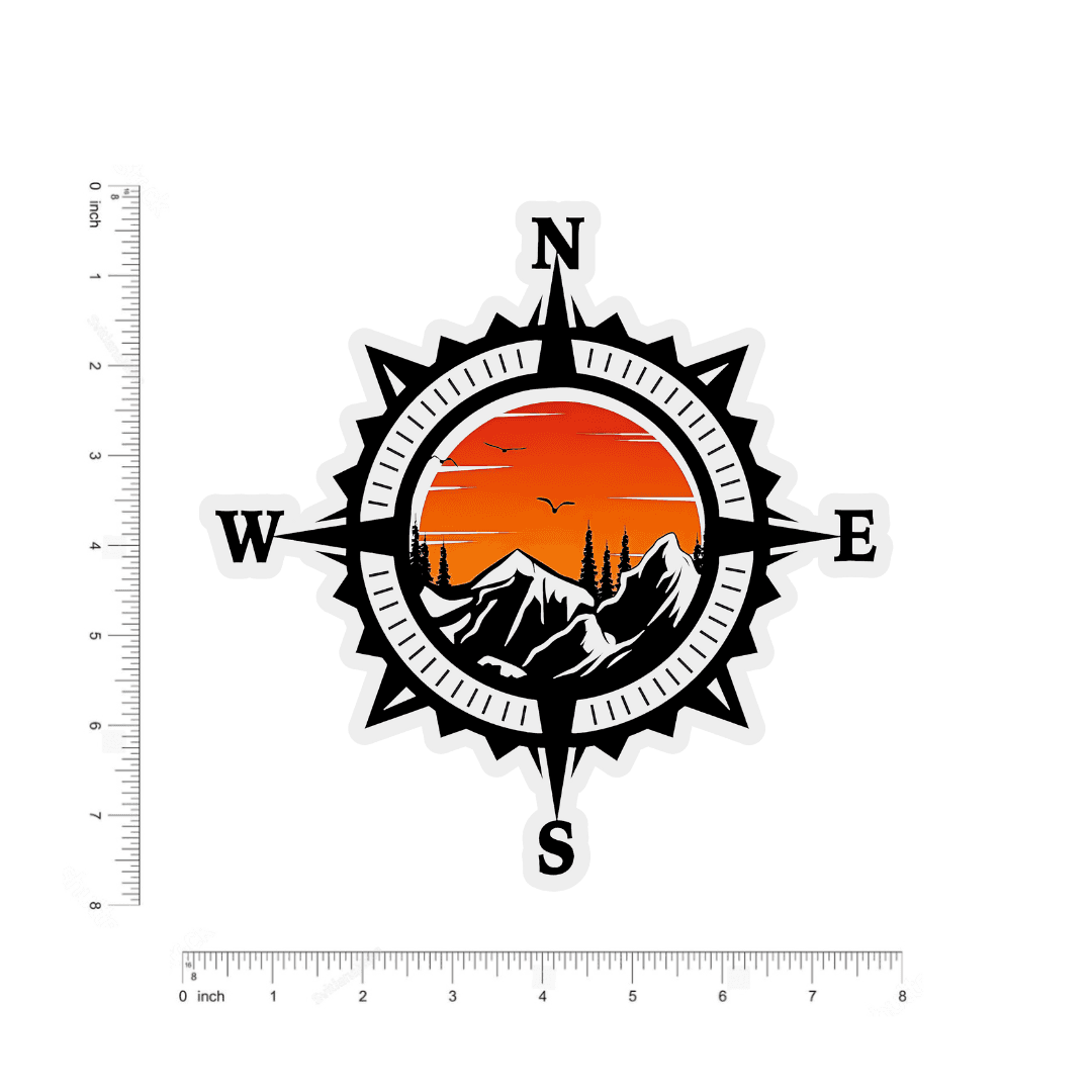 Mountain Compass bumper Sticker - sticckiz.com