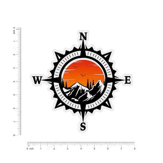 Mountain Compass bumper Sticker - sticckiz.com