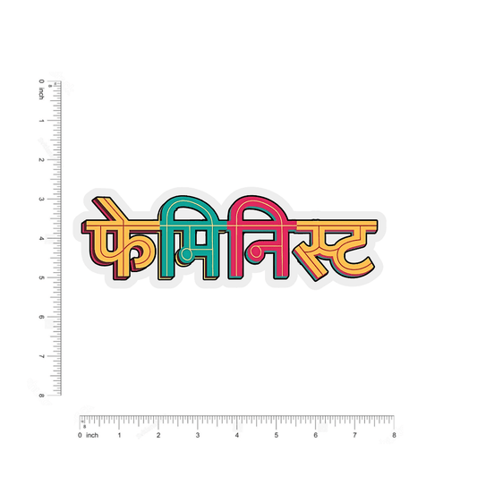 Feminist Hindi written bumper Sticker - sticckiz.com