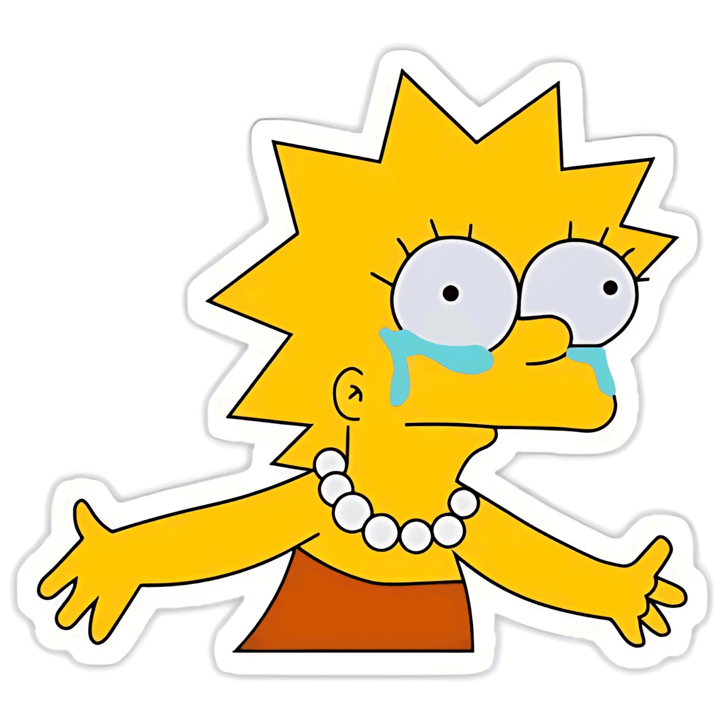 Lisa Simpson Crying Sticker - sticckiz.com