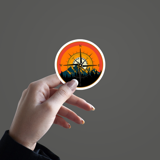 Mountain Compass Sticker