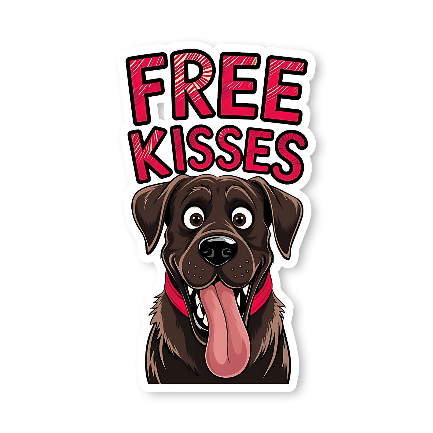 Free Kisses Dog Sticker