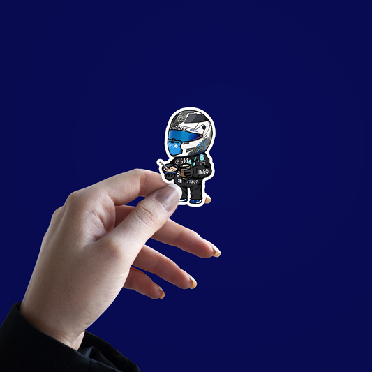 Bike racer with breakfast Sticker