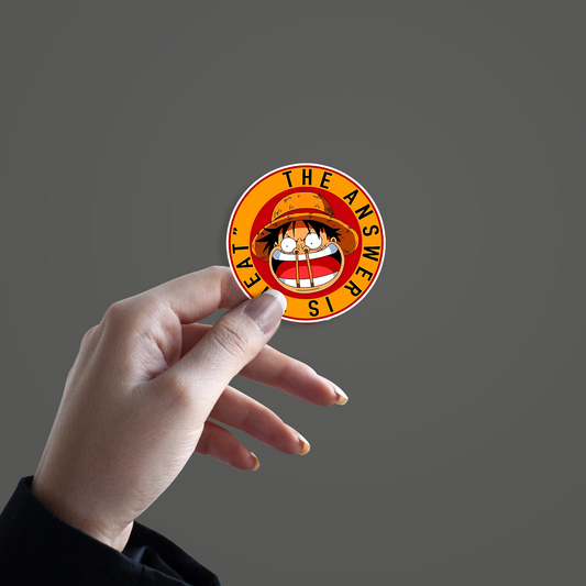 Monkey D. Luffy funny "the answer is meat" Sticker