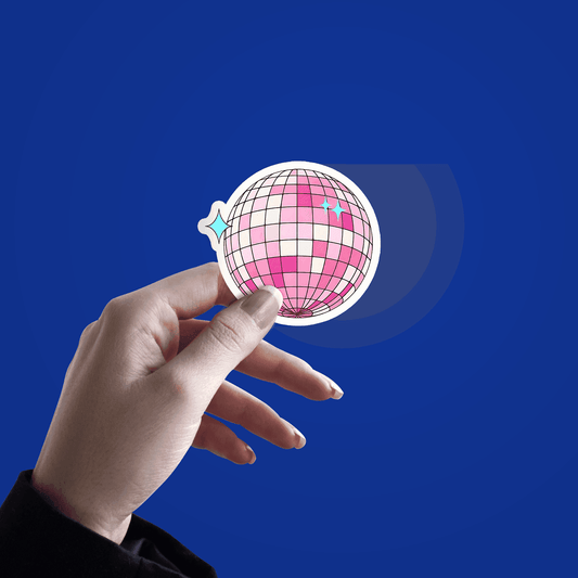 Pink Disco Ball Sticker - sticckiz.com