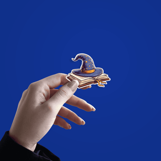 Witch Hat With Book Sticker - sticckiz.com