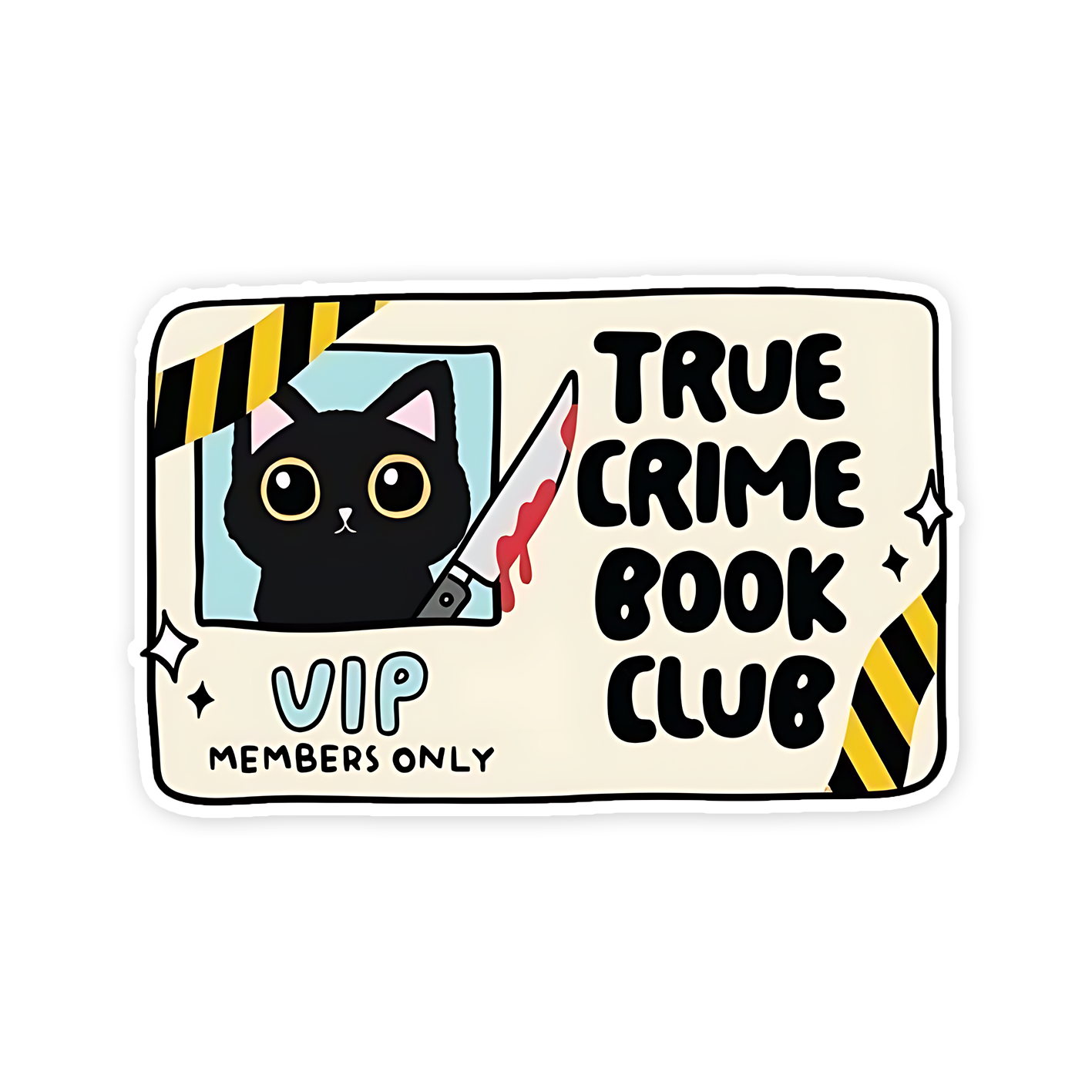 True Crime Book Club Cat Id Sticker