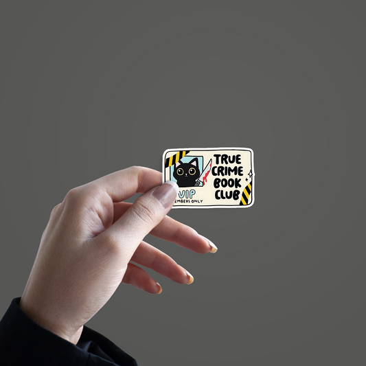 True Crime Book Club Cat Id Sticker