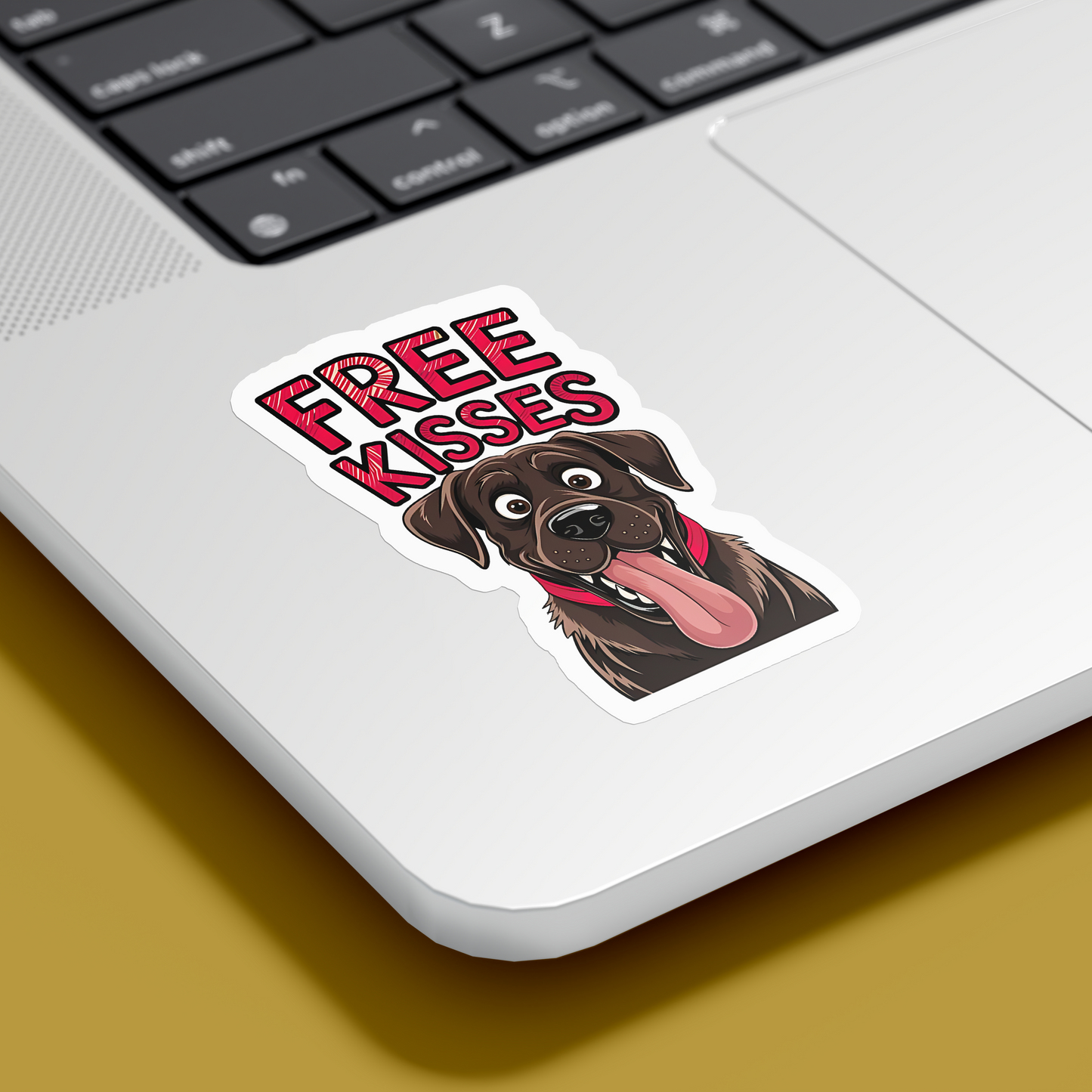 Free Kisses Dog Sticker