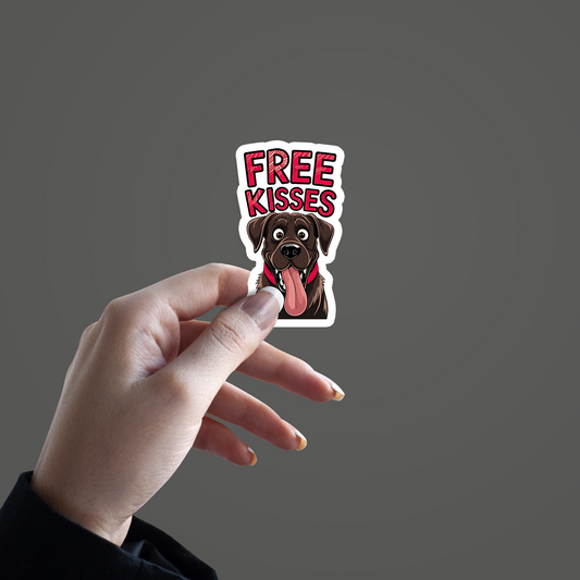 Free Kisses Dog Sticker