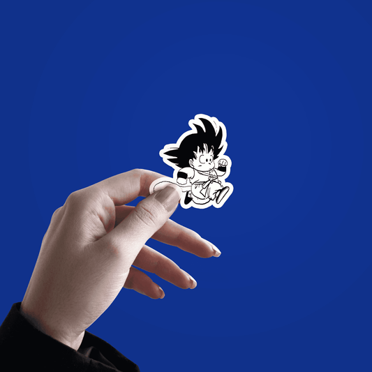 kid goku running sticker - sticckiz.com