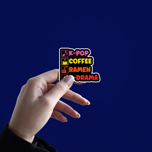 K-pop Coffee Ramen K-Drama Sticker