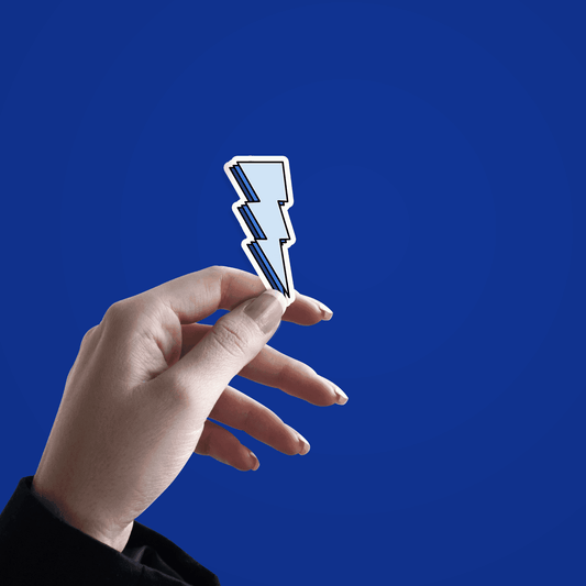 Blue Lighting Bolt Sticker - sticckiz.com