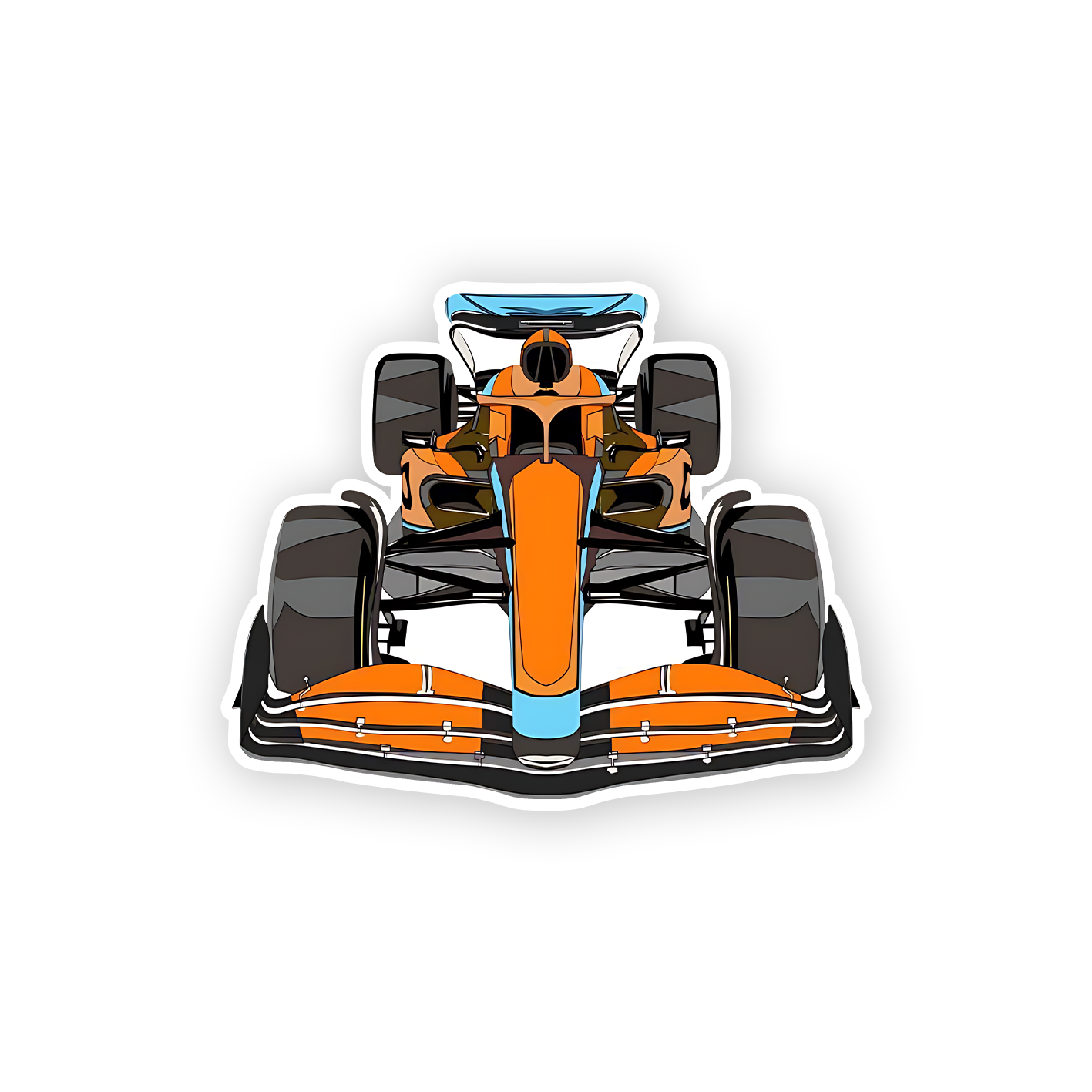 Formula orange car Sticker