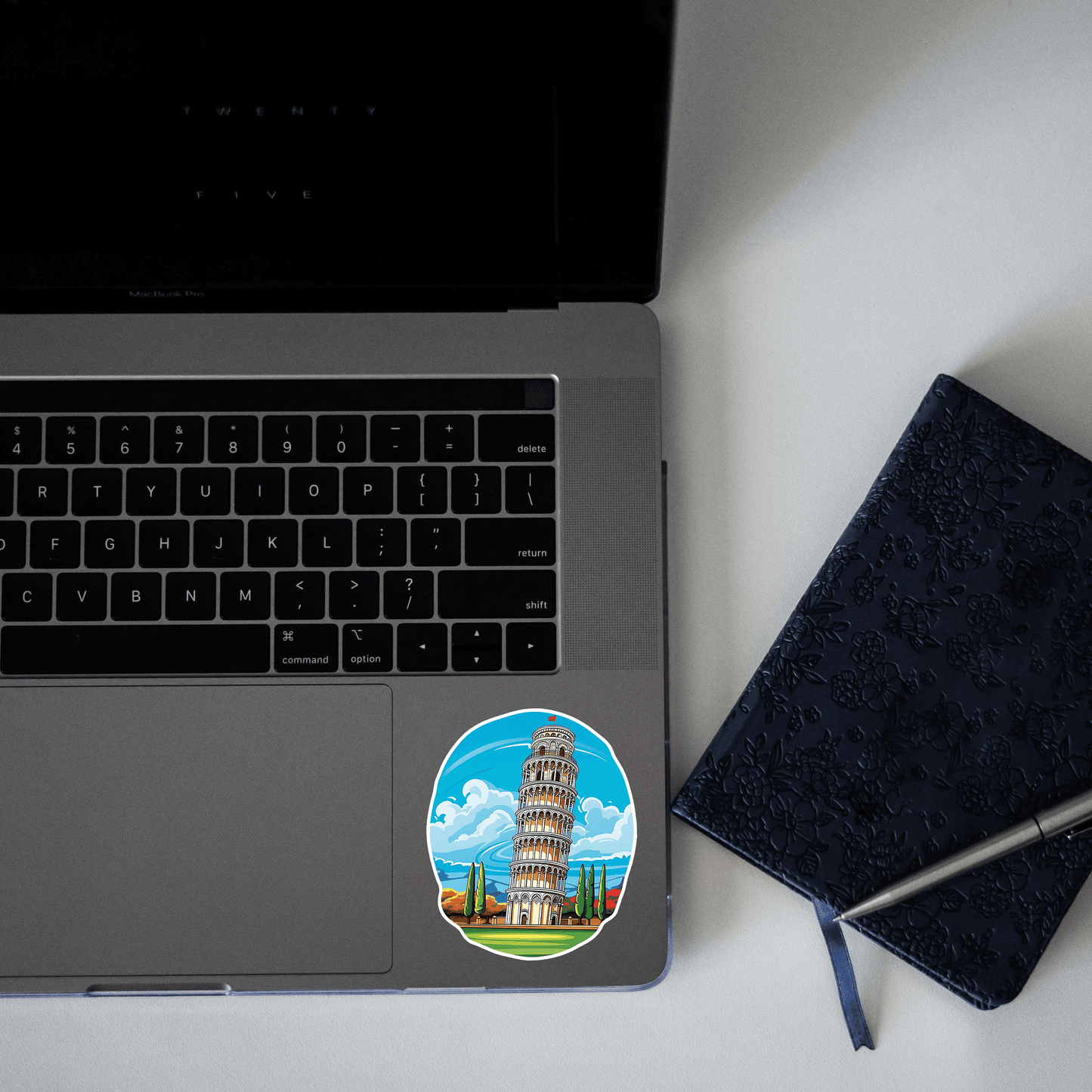 Vibrant Leaning Tower of Pisa Sticker - sticckiz.com