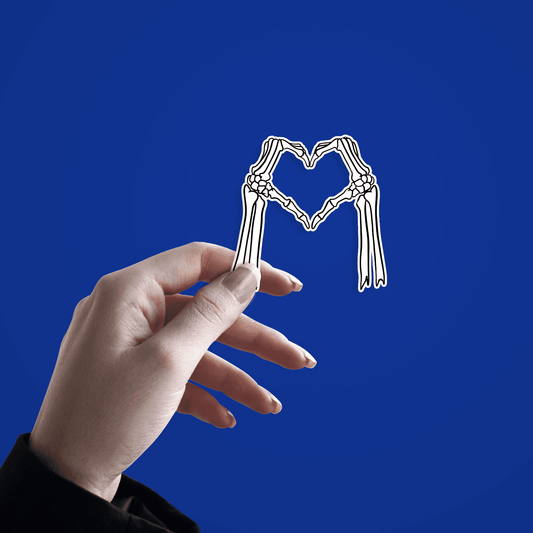 Skeleton Hands Making Heart Shape Sticker - sticckiz.com