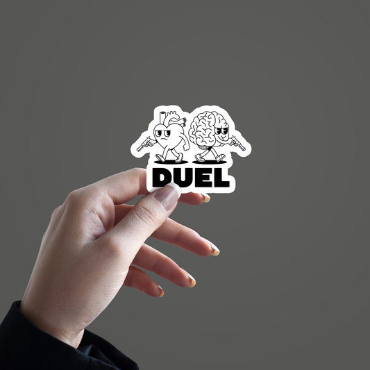 Heart Brain Duel Sticker