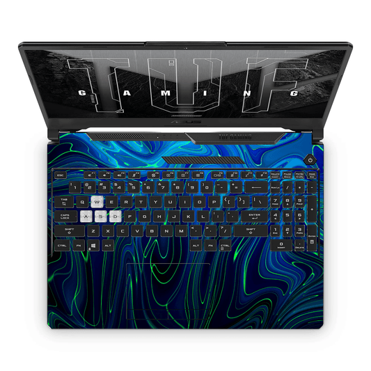 BLUE Fluid Design Laptop Skin - sticckiz.com