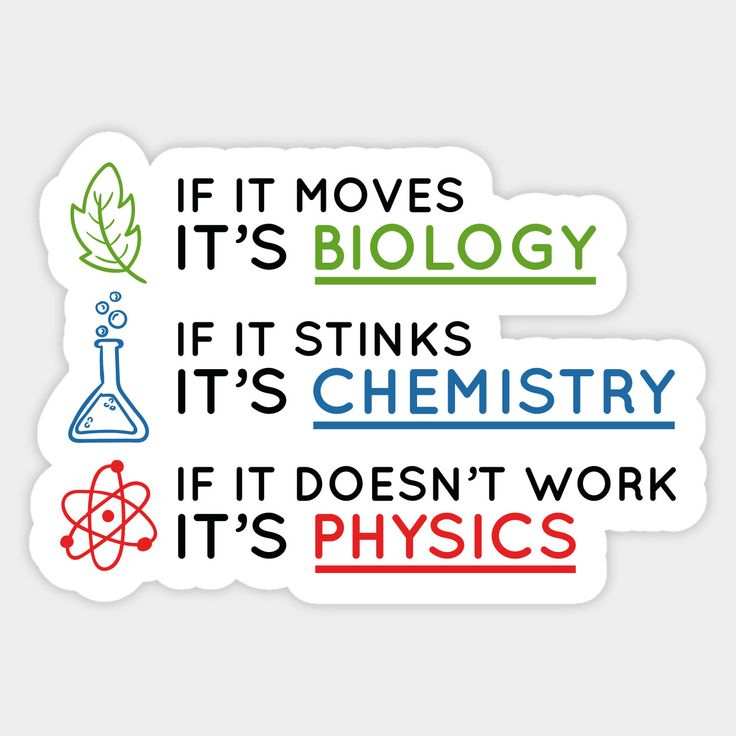 Biology Chemistry Physics Sticker - sticckiz.com