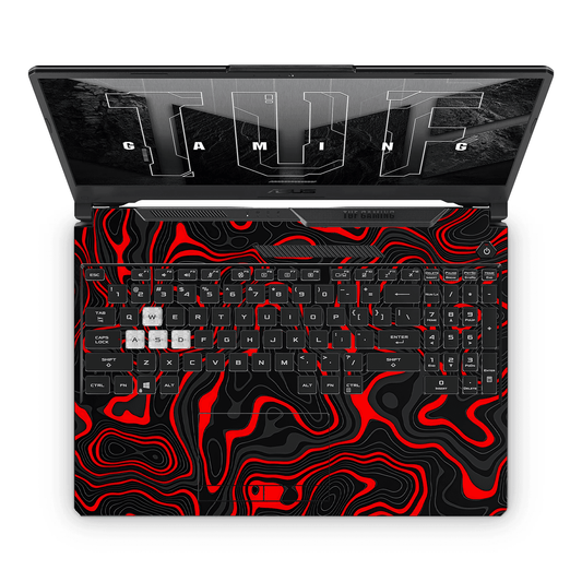 Crimson Waves Laptop Skin - sticckiz.com