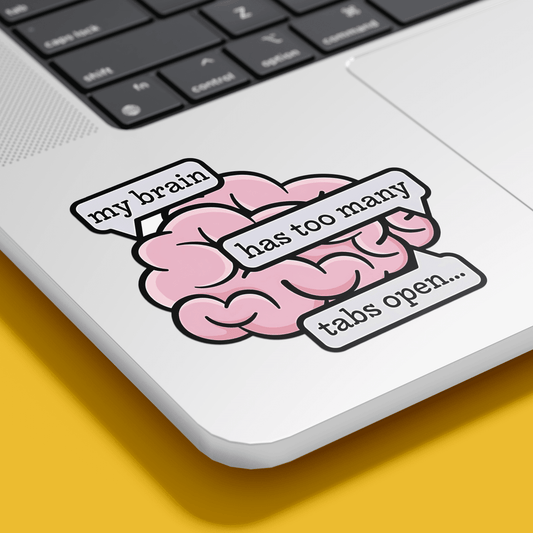 Pink Brain Sticker - sticckiz.com