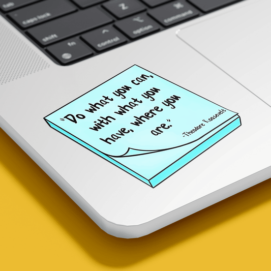 Positive thought Blue sticky note Sticker - sticckiz.com