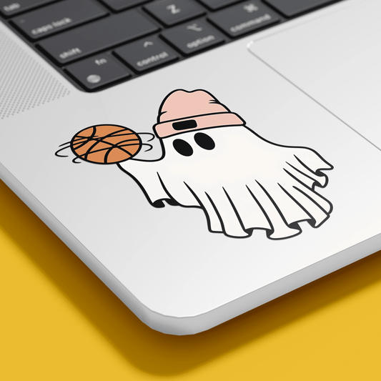 Ghost with Basketball Sticker - sticckiz.com