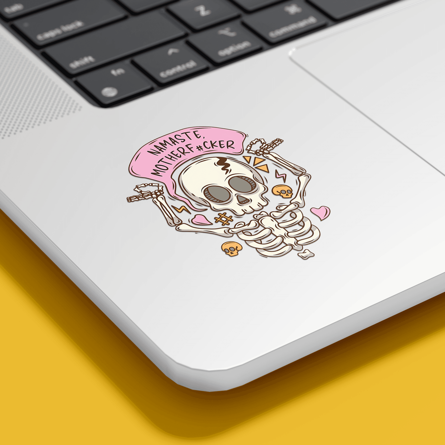 Namaste MotherF#cker Skeleton Sticker - sticckiz.com