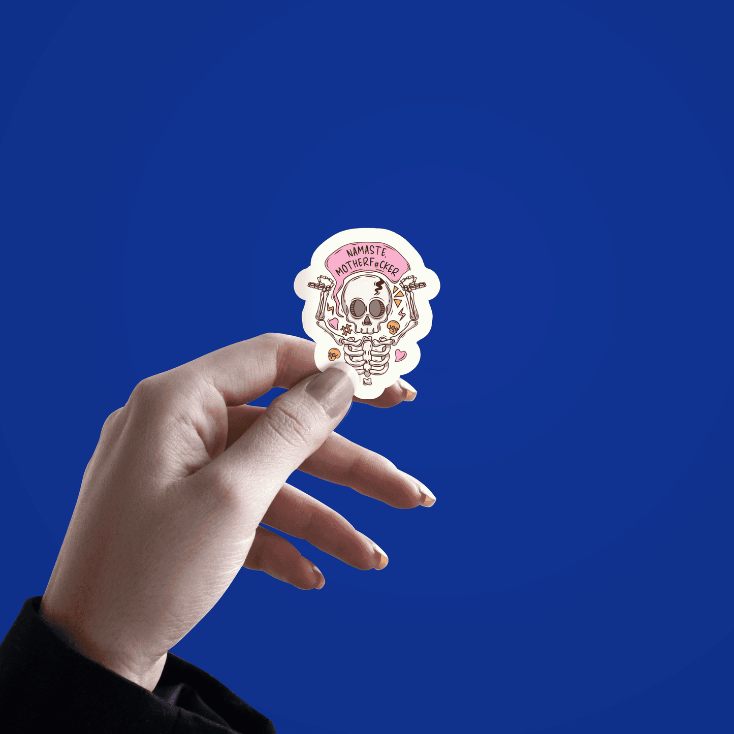 Namaste MotherF#cker Skeleton Sticker - sticckiz.com