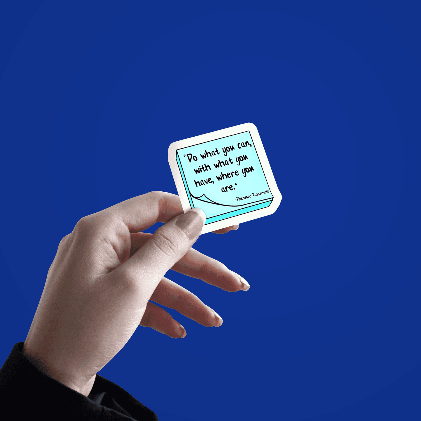 Positive thought Blue sticky note Sticker - sticckiz.com