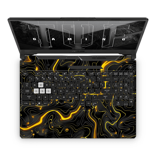 GOLDEN LAVA waves Laptop Skin - sticckiz.com