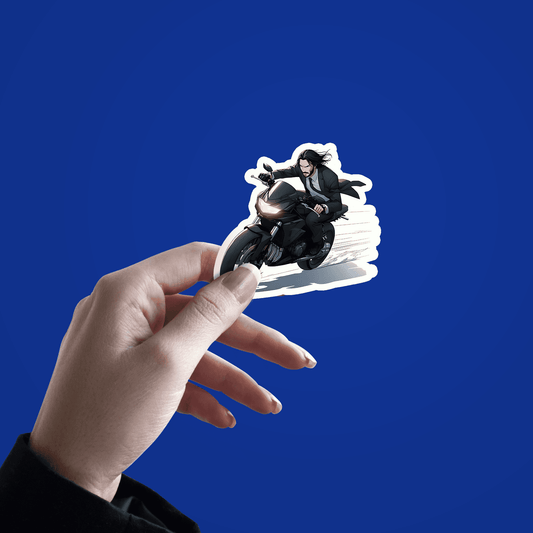 John Wick bike anime_ Sticker - sticckiz.com
