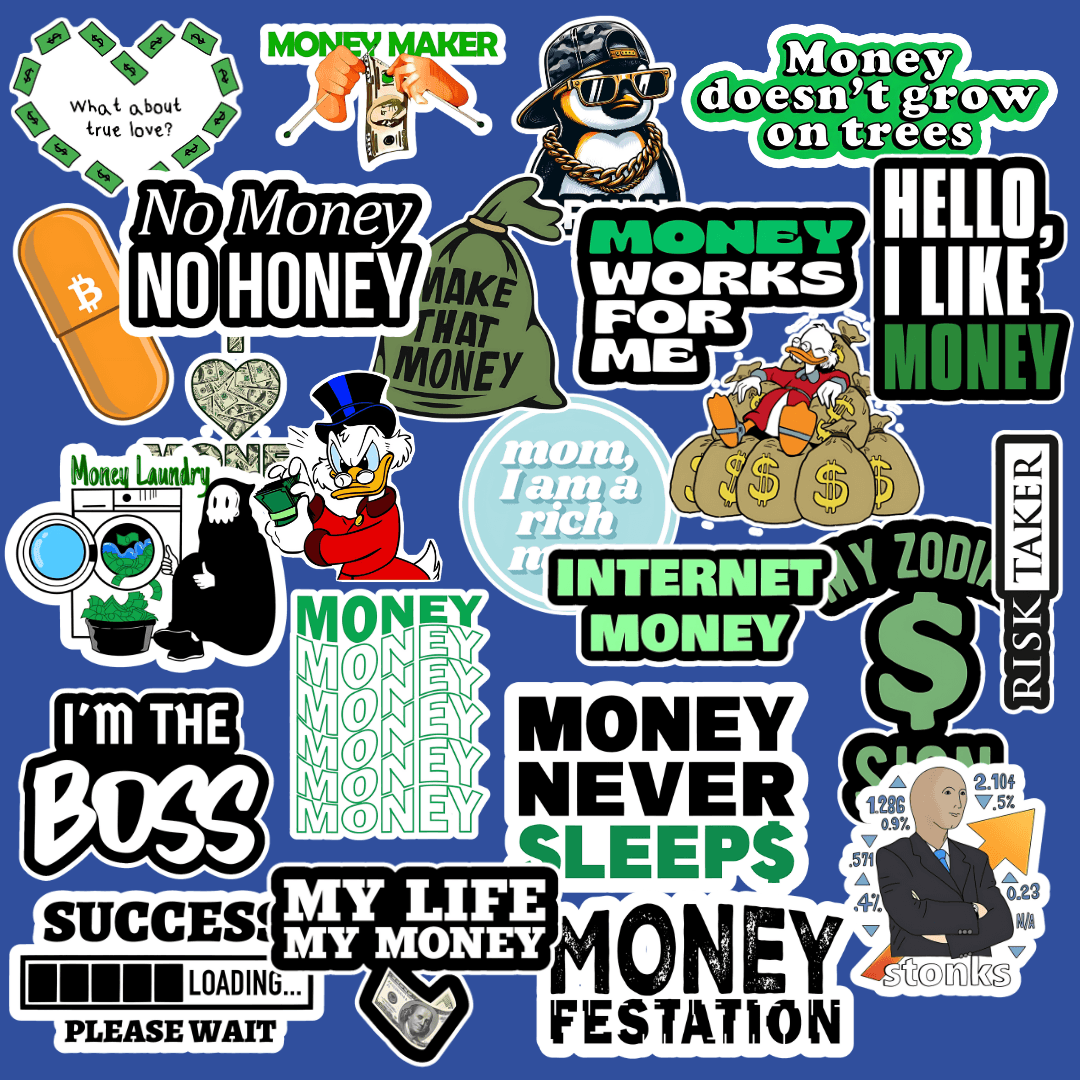 Money Lover Sticker ( Pack of 25 ) - sticckiz.com