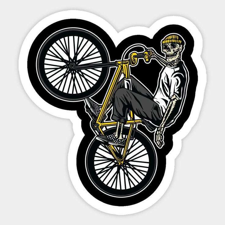 Skeleton Bmx Bike Sticker – sticckiz.com Skeleton Bmx Bike Sticker – sticckiz.com