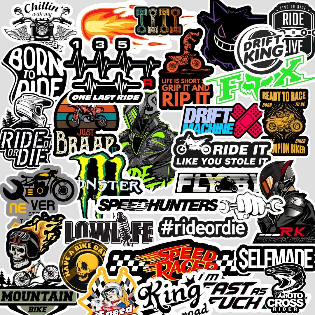 bike Sticker ( Pack of 35 )