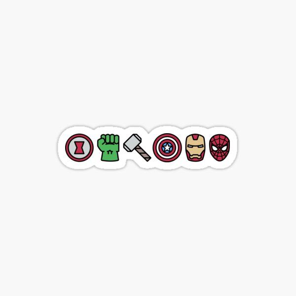 Symbols of Marvel Superhero team Sticker