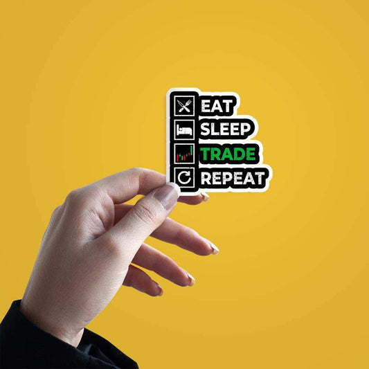 Eat Sleep Trade Repeat Sticker - sticckiz.com