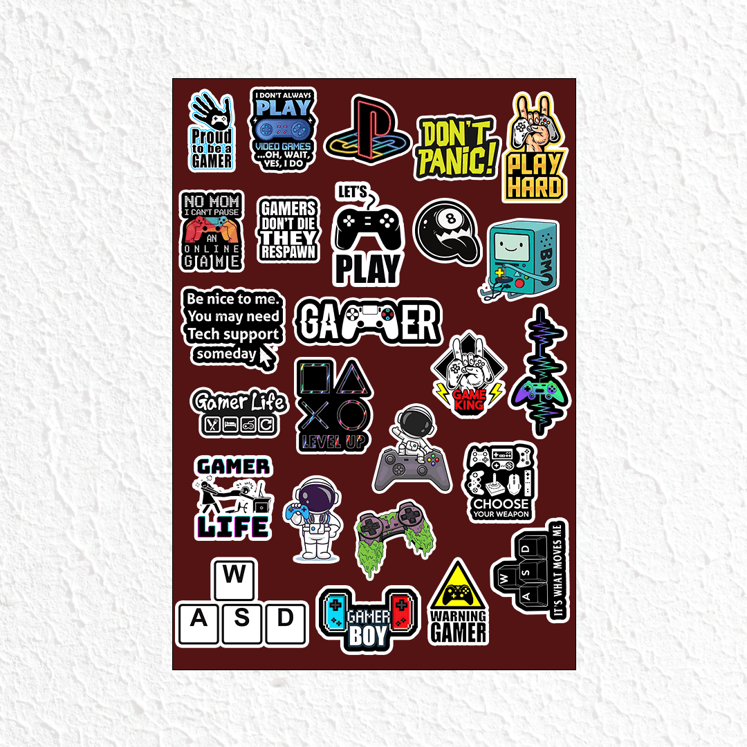 Gaming mini Sticker sheet 1 - sticckiz.com