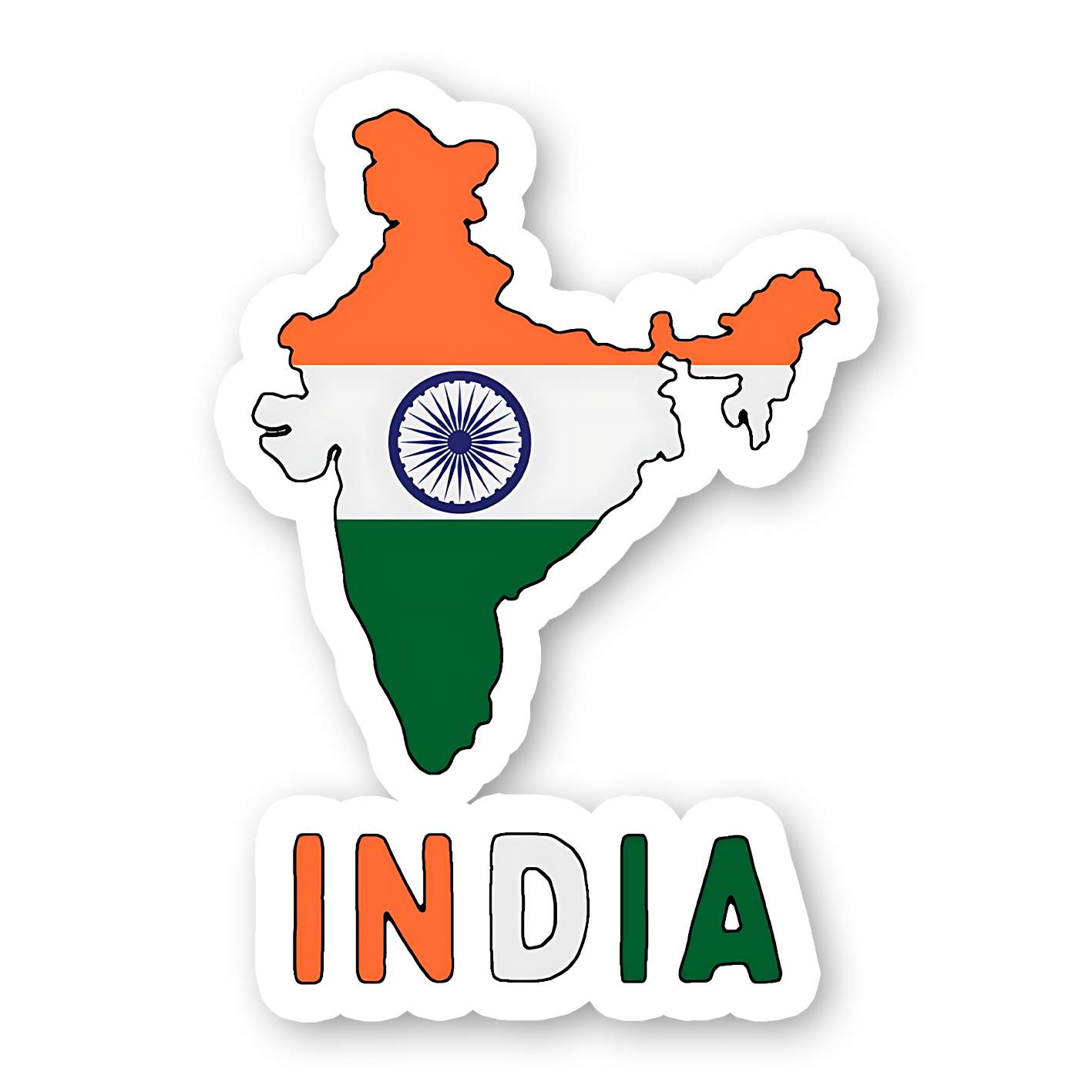 Indian flag on India map Sticker – sticckiz.com