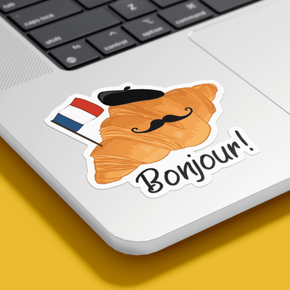 Bonjour Croissant Sticker - sticckiz.com