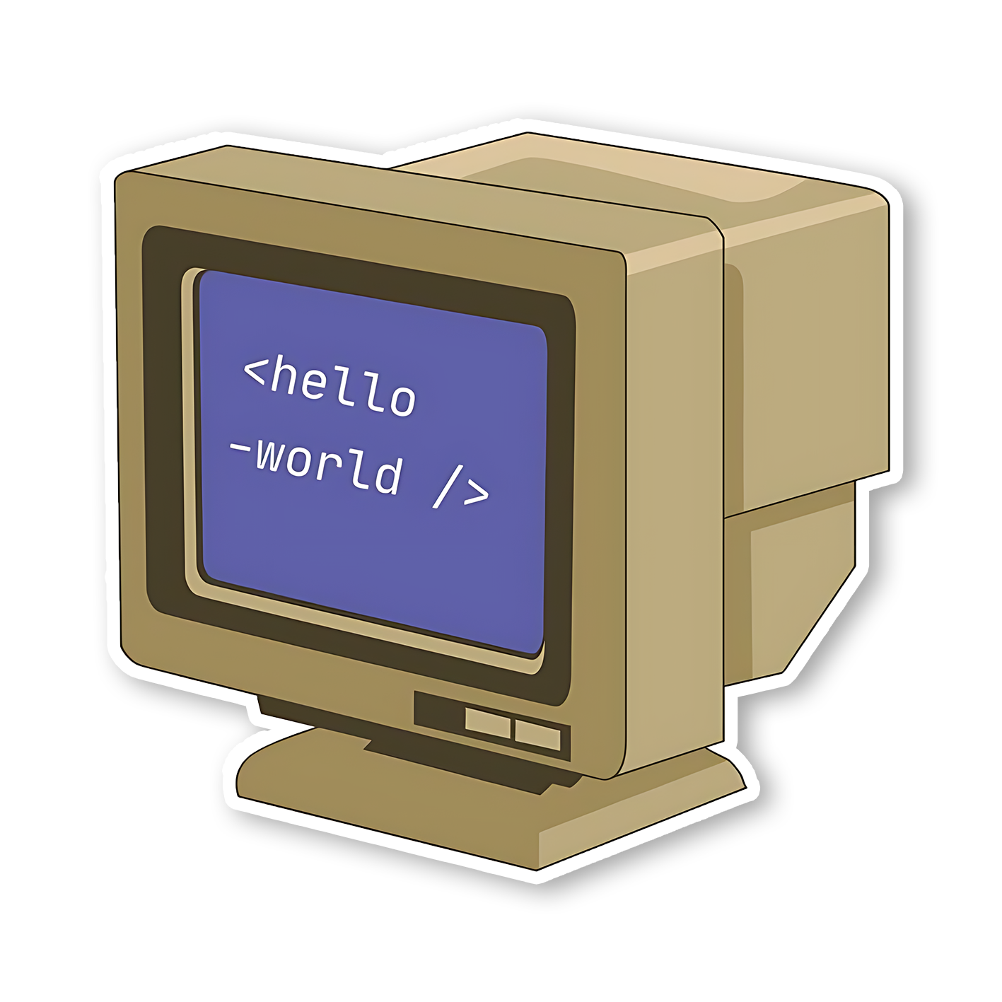 Hello World Computer Sticker