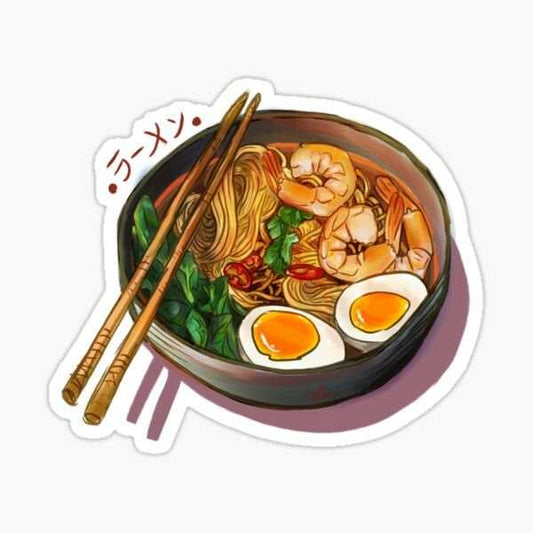 Japanses Ramen Noodles Bowl Sticker - sticckiz.com