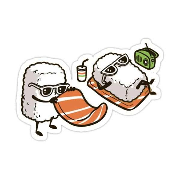 Sushi on the Beach Sticker - sticckiz.com