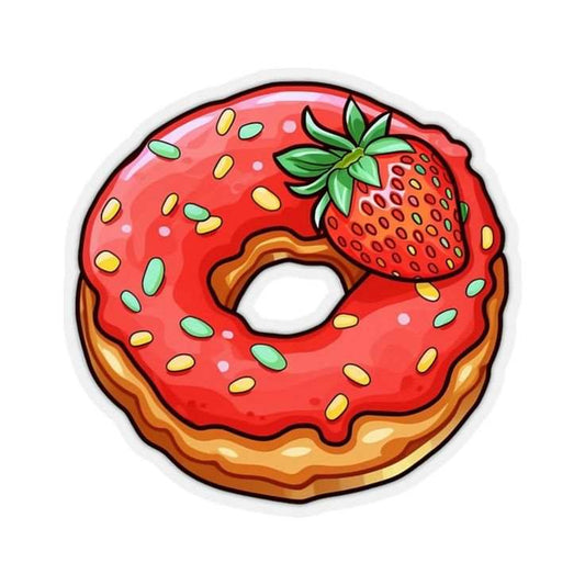Strawberry Donut Sticker - sticckiz.com