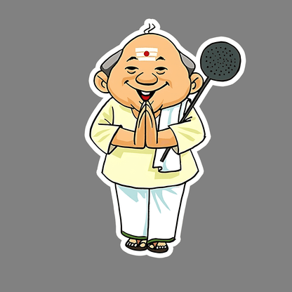 south indian old man sticker - sticckiz.com