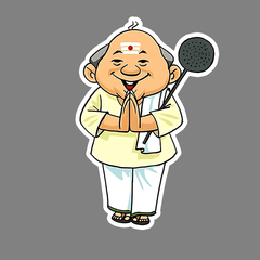 south indian old man sticker - sticckiz.com