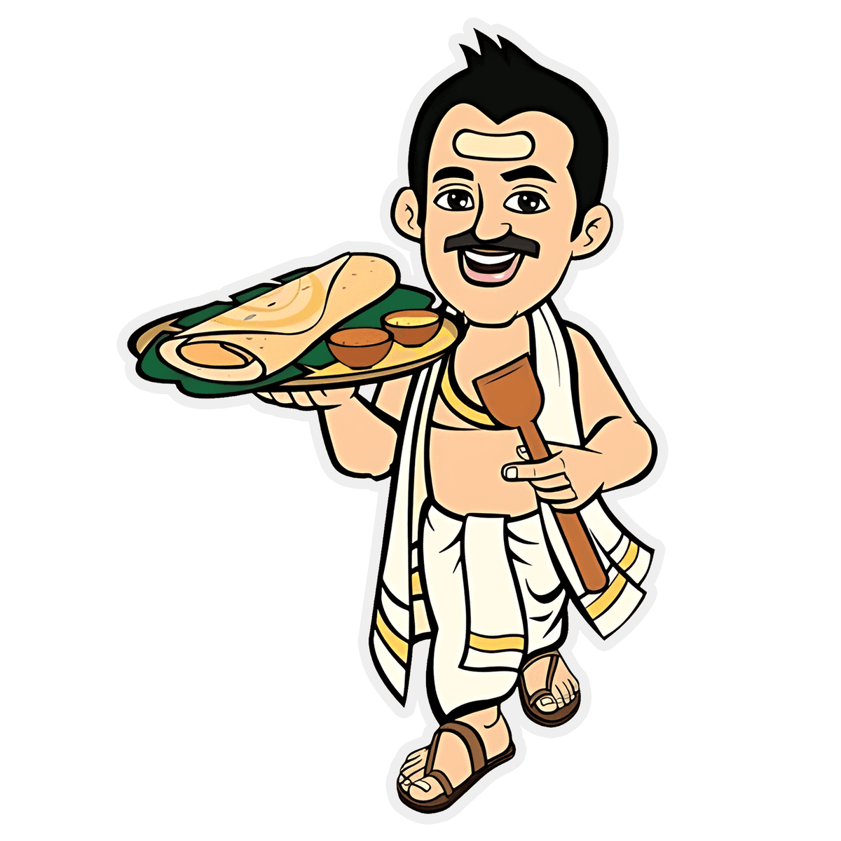 south indian chef sticker - sticckiz.com