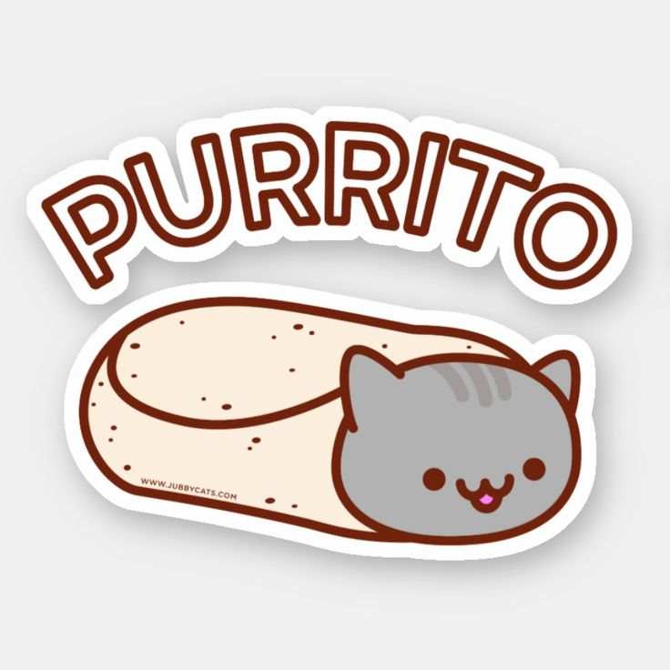 Purrito Cat Burrito Sticker - sticckiz.com