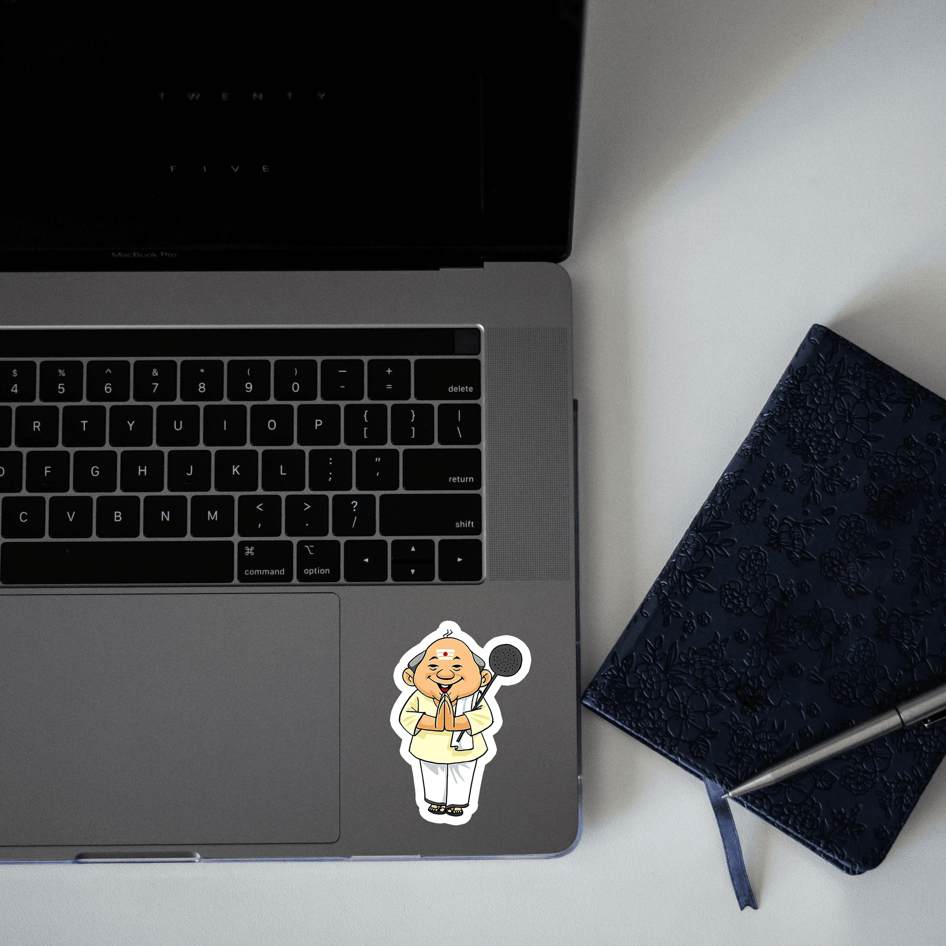 south indian old man sticker - sticckiz.com